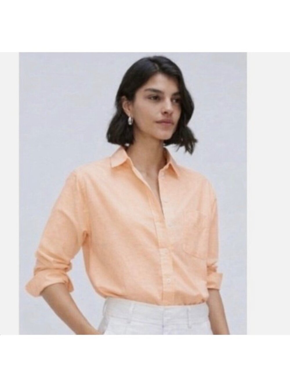 NWT Everlane The Relaxed Oxford Organic Cotton Button Down Shirt Apricot Size 6